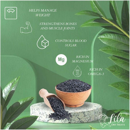 LILA DRY FRUITS Basil Seeds 500 Gms Jar Pack | Raw Organic & Natural Sabja Seed | Tukmaria Beej for Diet, Rich in Proteins and Minerals | Sabza Bij Low Calorie Snack Perfect for Gifting