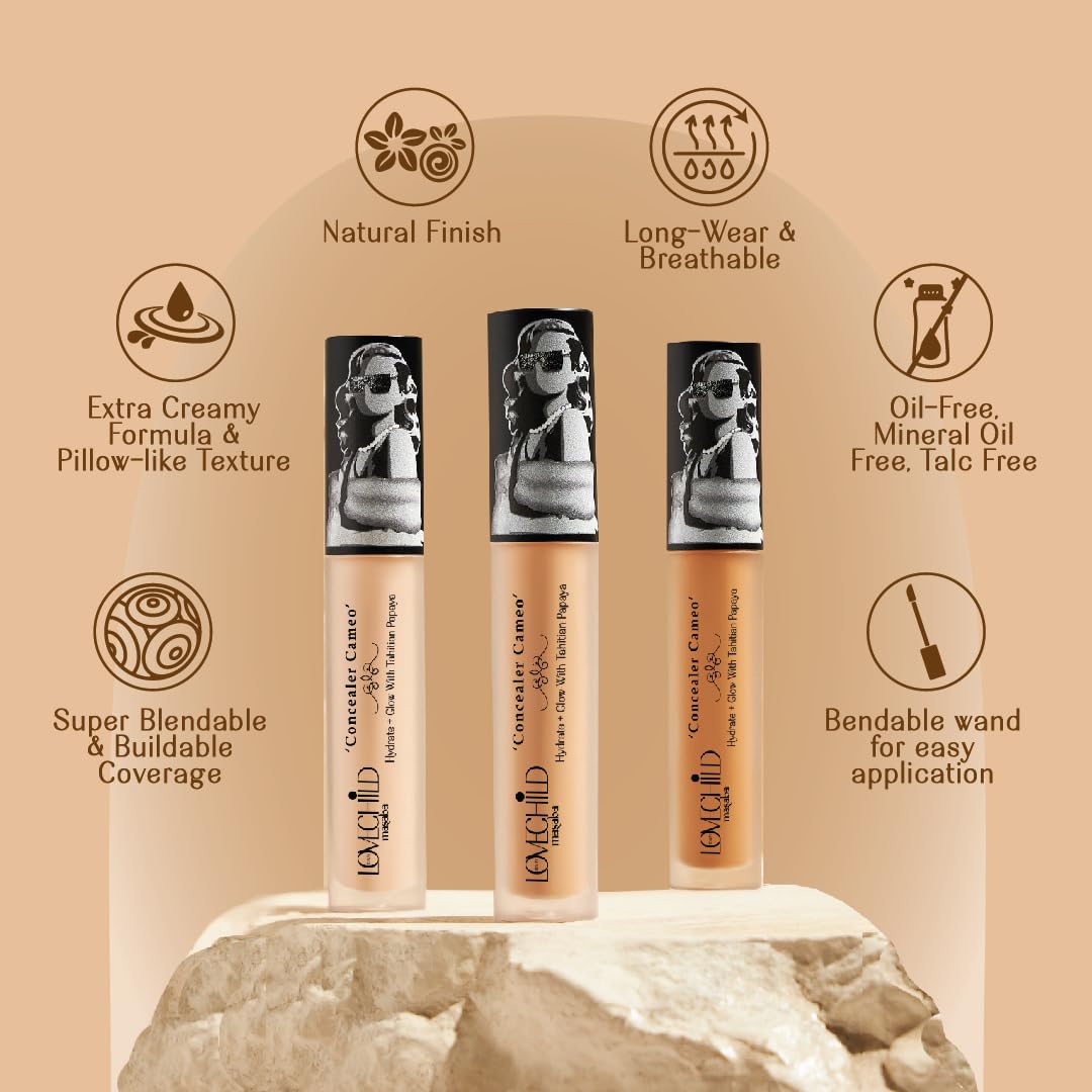 LoveChild Masaba Concealer Cameo- Caramel Glam, Natural Finish, For All Skin Types, Full Coverage, 5gm