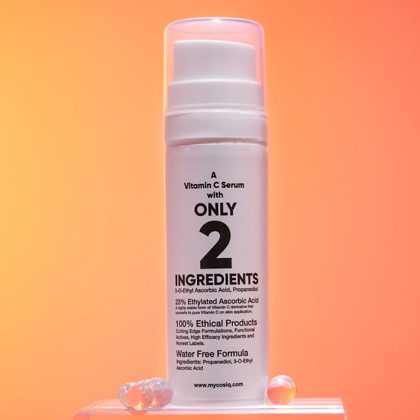 Cos-IQ 23% Vitamin C Face Serum for Glowing Skin 30ml| Advanced Molecular Skincare Technology | Highly Stable, Non Irritating, Non Sticky| Brightening & Hydrating Formula For Men & Women