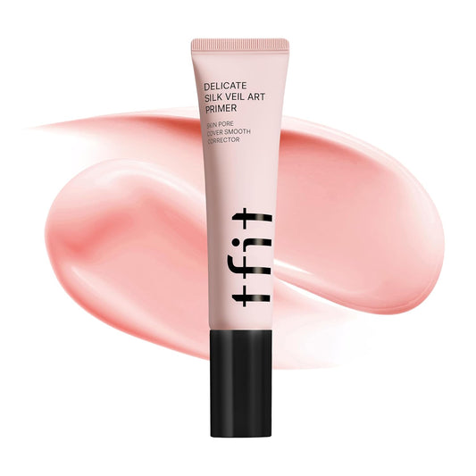 TFIT Delicate Silk Veil Art Primer - Korean Makeup, Poreless Matte Makeup Primer for Oily Skin (Lightweight, Hydrating), Blurring Pore Filler, Smooths fine lines，Long-Lasting Blur Effect, 1.01FL. Oz.