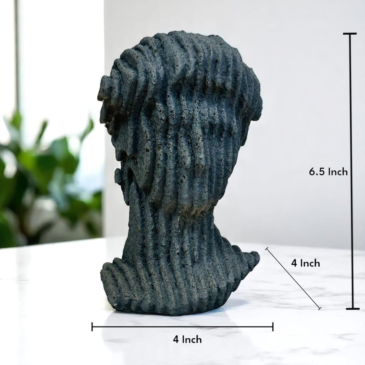 Resin Roman Man Bust Statue (6.5 Inch) | Decorative Sculpture & Figurine for Home Decor | Modern Tabletop Showpiece for Living Room, Bedroom, Office, Gifting, Shelf & Bookshelf, Black