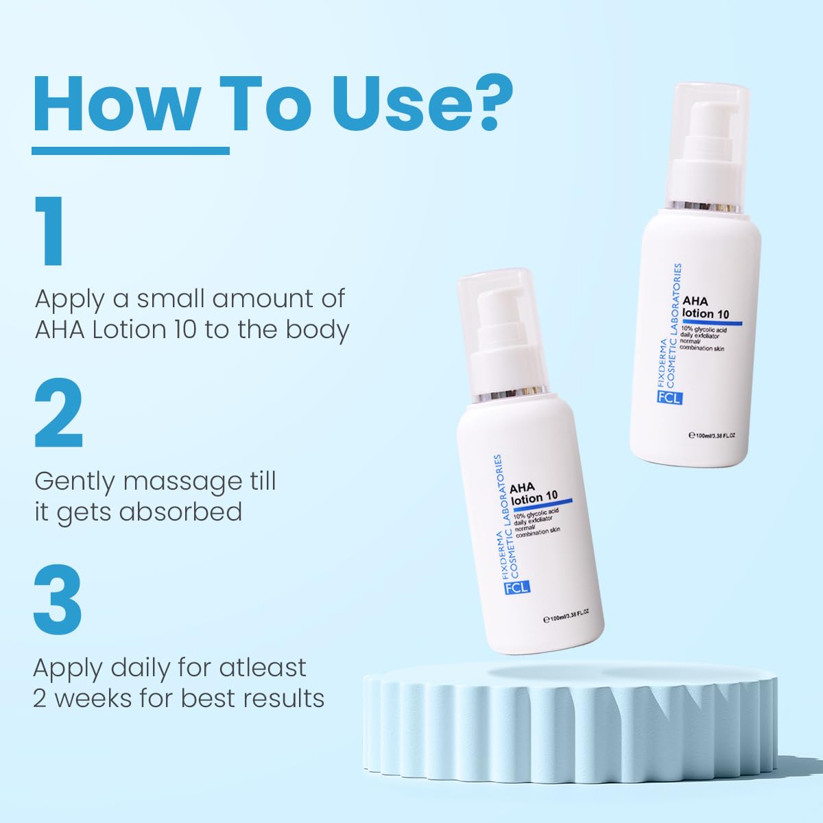 FCL Aha Lotion 10 Hydrates Skin And Softens Dryness for Brightening and lightning Skin 100ml