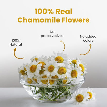 BLUE TEA - Chamomile Tea - 50+ Cups | SLEEP & RELAXATION | Herbal Tea - Caffeine Free - Flower Based - Non-Bitter | Reusable Pet Jar