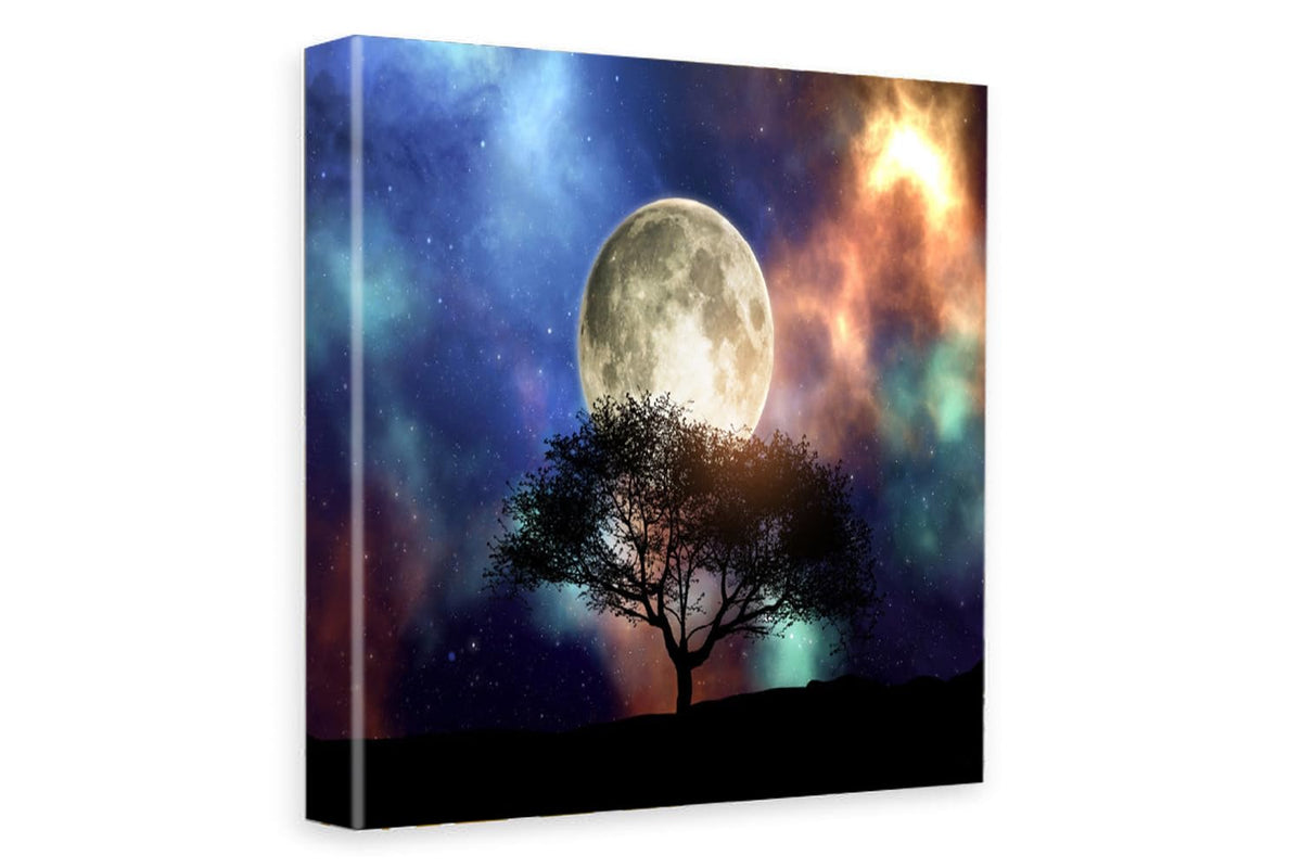 Printed Framed Canvas Painting for Home Decor Office Wall Studio Wall Living Room Decoration (14x14inch Wrapped) - 3D Silhouette Tree