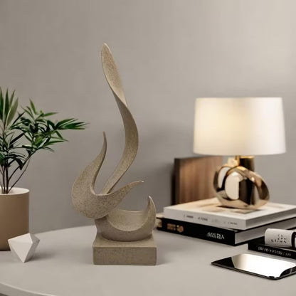 THE SACRED GIFTS Modern Fire Flame Abstract Sculpture Showpiece for Home Decor | Premium Resin Decorative Statue for Living Room, Office & Tabletop | Housewarming & Festival Gift