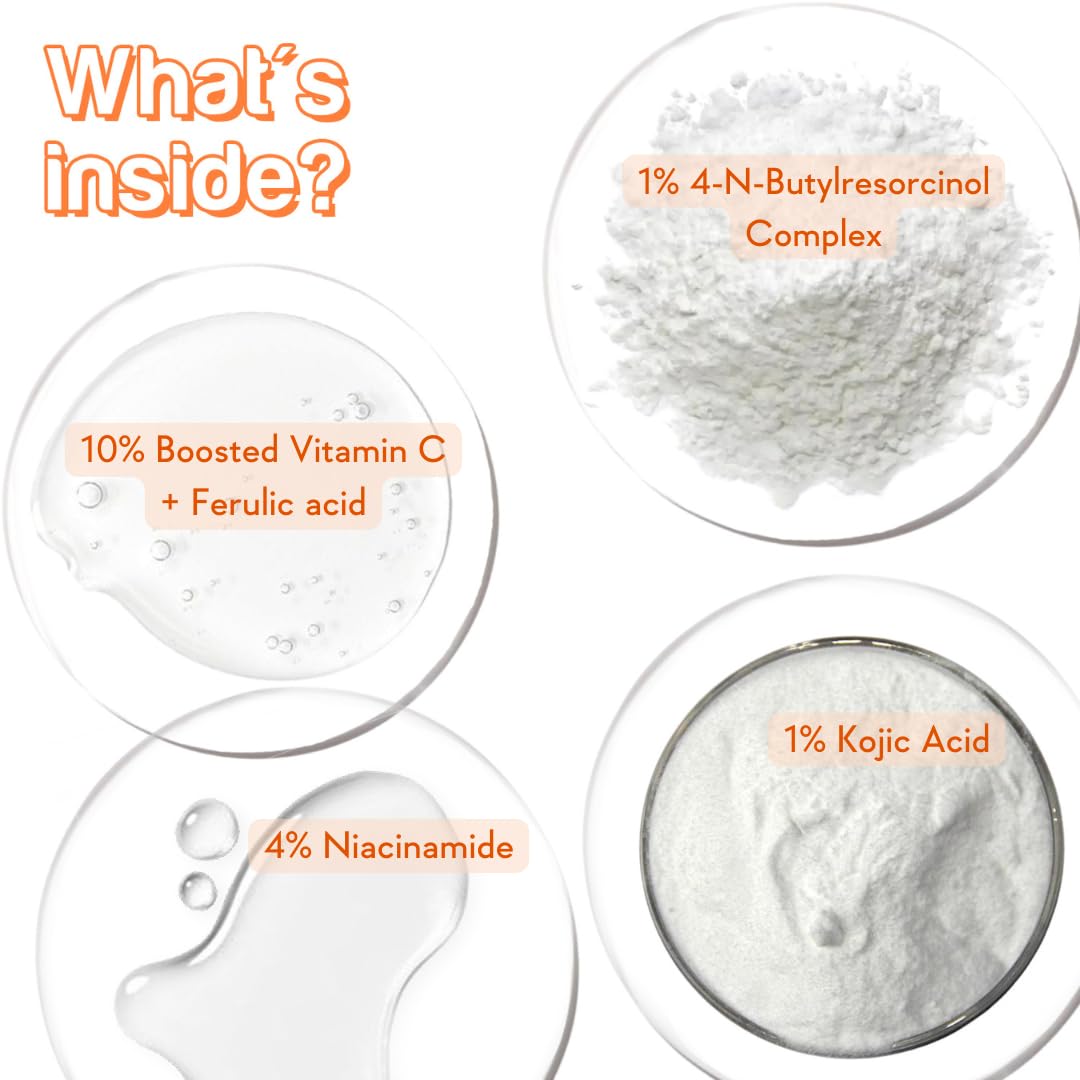 Ingredients of a skincare product with text labels on a white background