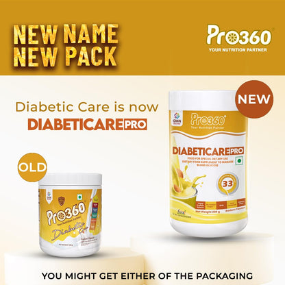 Pro360 Diabeticare Pro Protein Powder for Diabetes - Nutrition Supplement for Diabetic Care - Helps in Managing Blood Sugar Levels - Zero Added Sugar - Badam Flavour 200g Jar