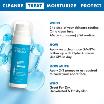 Skincare product with usage instructions on a blue background