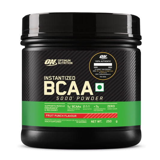 Optimum Nutrition BCAA, 5g BCAAs in 2:1:1 Ratio, 30 servings, For Muscle Recovery & Endurance, Intra workout, Informed Choice certified, 250gm