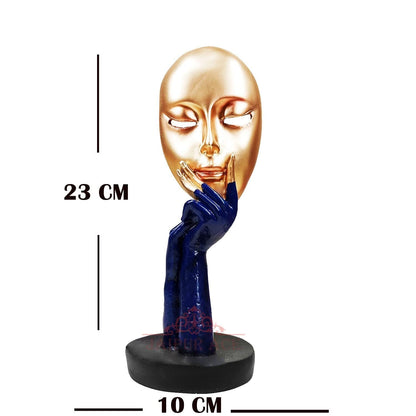 Statue And Artifacts For Home Decor, Living Room, Wall Decoration Polyresin Showpiece For Gifting, Interiors (Golden Face Lady, Fantasy, 5 Cm)