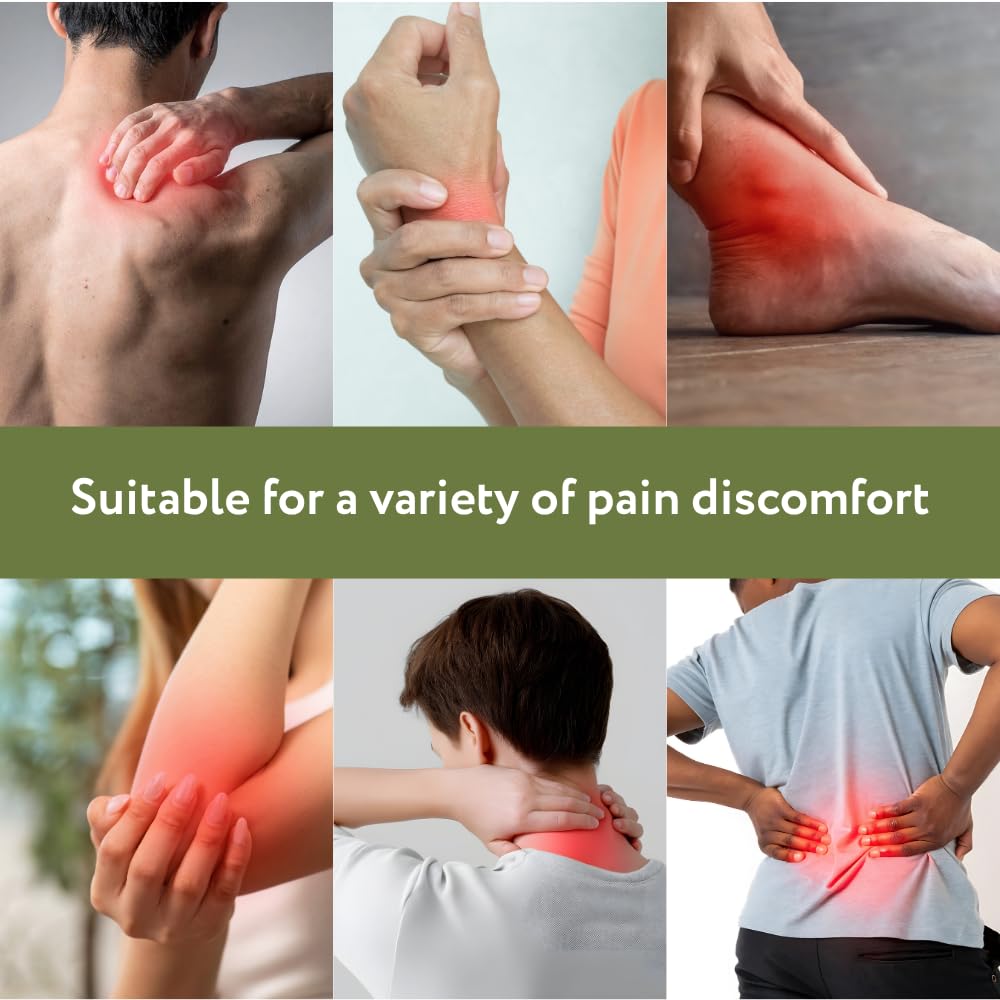 Collage of people experiencing various types of pain with a green bar at the bottom.