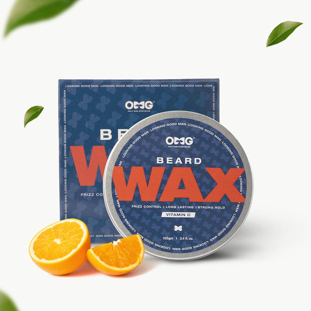 OTTO beard wax packaging with oranges on a white background