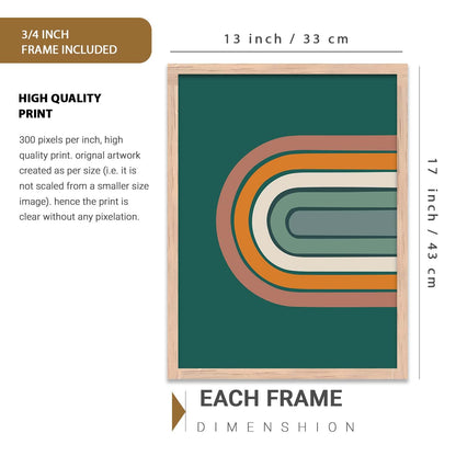 Boho Painting Wall Art Home Decoration Paintings With Frame For Living Room Bed Room Hotel Wall Decor Digital Reprint Set of 3 (13X17 inch)