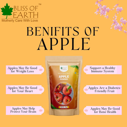 Bliss of Earth 1 KG Apple Powder Natural Spray Dried Great for Smoothie | Apple juice | pie | Cake