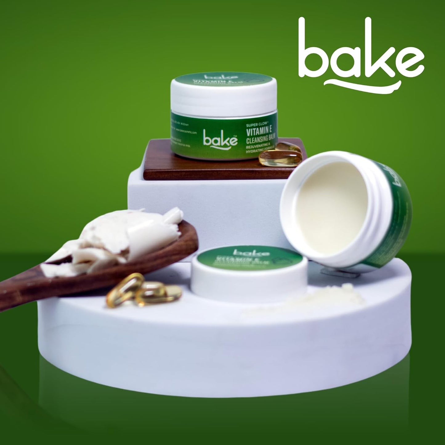 BAKE Super Glow+ Vitamin E Cleansing Balm | Rejuvenating & Hydrating Formula | For Acne prone skin Dry, Normal, Oily & Combination Skin | Sulphate & Paraben Free | 50g