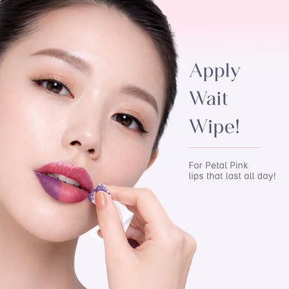 Seoulskin Wipe Off Lip Tint | Long Lasting No-Fade Lip Stain | Matte Lip Tint Waterproof, Transfer-Proof, Smudge-Proof | Easy Application & Wipe Off Formula | Lasts All Day | Natural Pink Color | Vegan | Shade: Petal Pink (4ml)