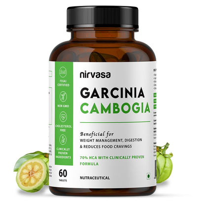 Nirvasa Garcinia Cambogia Tablets (800mg) with Green Tea | 70% HCA Weight Management Suppliment for Men & Women | 60 Tablets