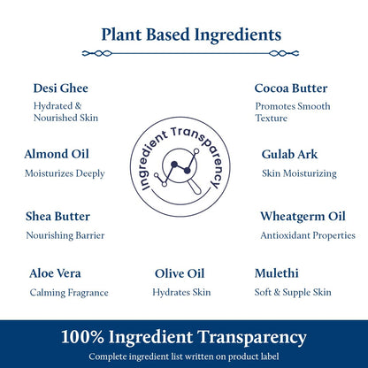 Blue Nectar Baby Lotion with Nourishing Organic Ghee, Body Butters and Ayurvedic Baby Oils Baby skincare | Infant Body lotion | Gentle moisturizer for Kids (12 Herbs, 200ml)