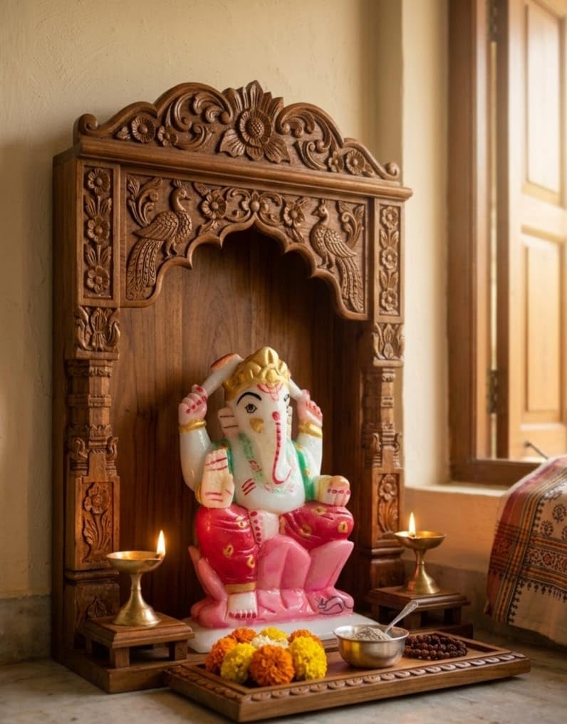 Handmade Marble Ganesha Statue, Stone sculpure, Stone Idol, Decor.