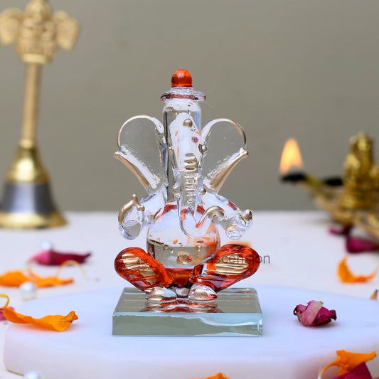 Ganesh Idol for Car Dashboard Ganpati Idol for Home Office Temple Decor Ganesh Ji Statue for Gift Mini Ganesha Idol Showpiece for Home Pooja Room Diwali Decoration (Random Color) (Design 1)