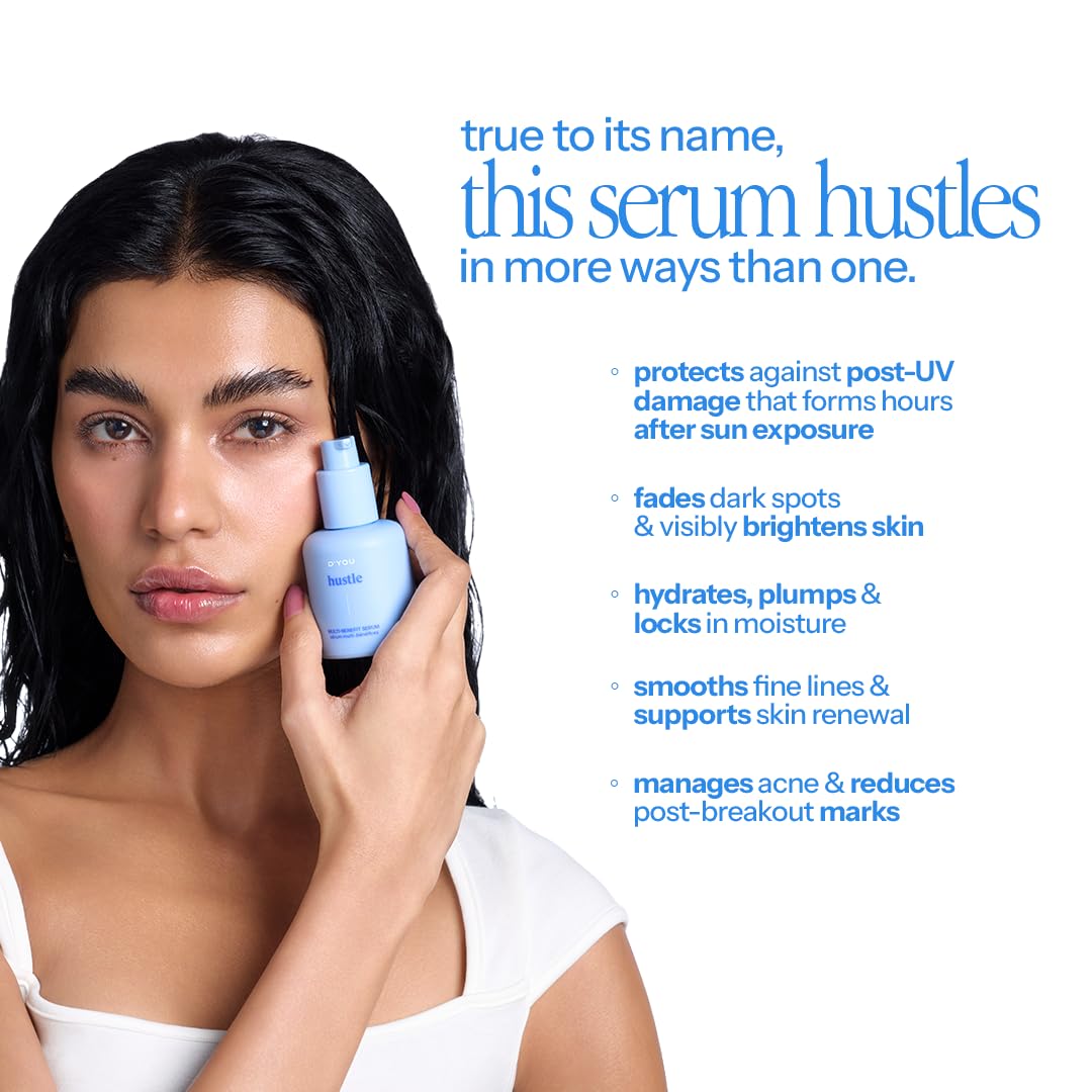 d'you Hustle Multiactive Vitamin C Face Serum with Niacinamide & Hyaluronic Acid |Serum for Men & Women | Korean Skin Care Product |