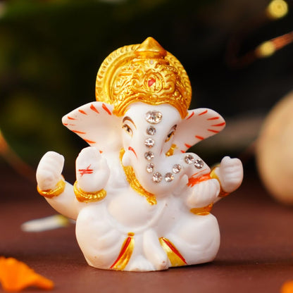 Ganesh Ji Murti 2.5" (Mangal Ganesh) Idol Statue Decorative Showpiece for Car Dashboard & Home Gifting, idol