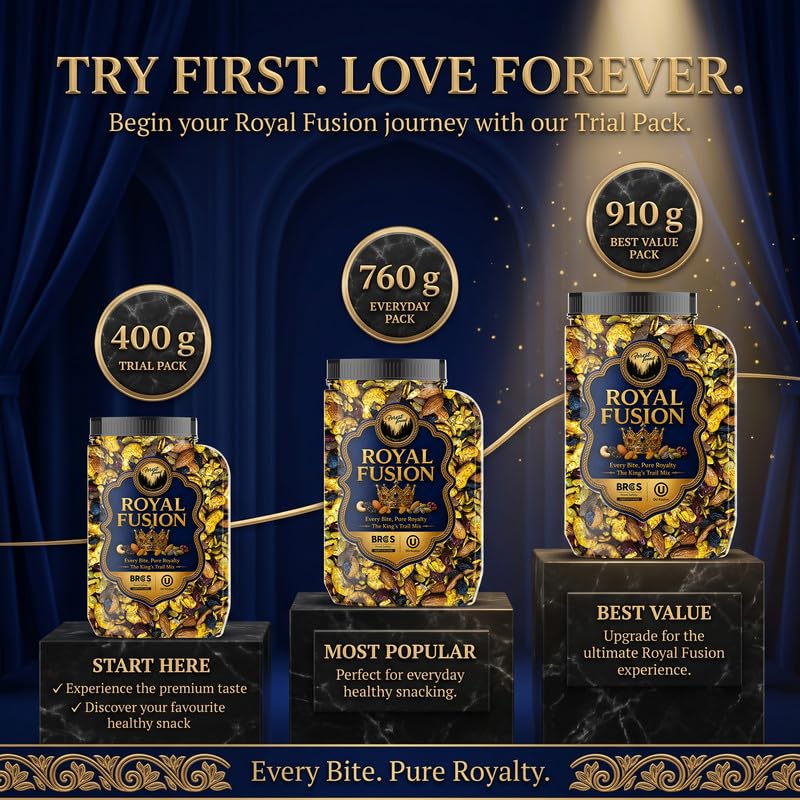 Forest Found Royal Fusion Dry Fruits Trail Mix - | Premium Dry Fruit Mix For Snacking | With Cashews, Almonds, Raisins, Cranberries, Sunflower & Pumpkin Seeds | No Palm Oil & Flavours
