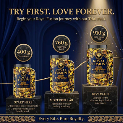 Forest Found Royal Fusion Dry Fruits Trail Mix - | Premium Dry Fruit Mix For Snacking | With Cashews, Almonds, Raisins, Cranberries, Sunflower & Pumpkin Seeds | No Palm Oil & Flavours