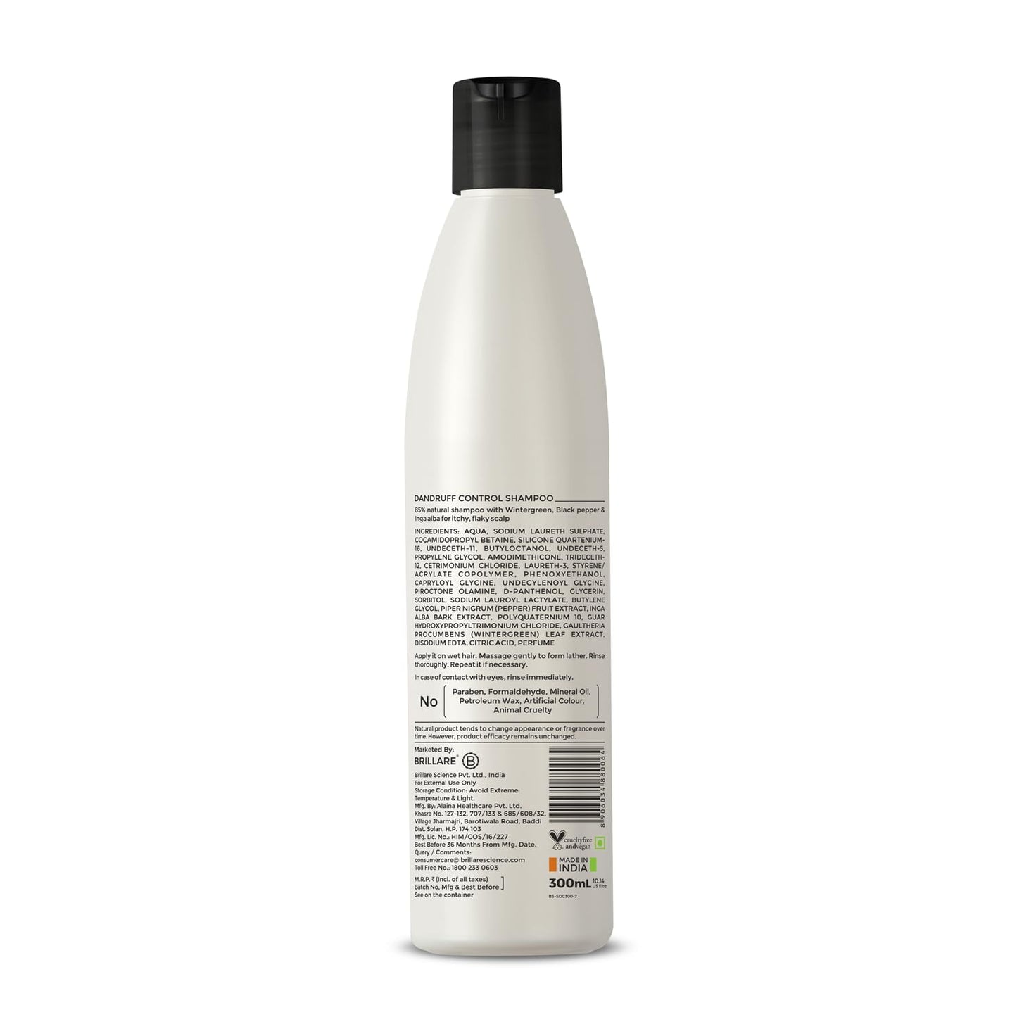 BRILLARE Professional Dandruff Control Shampoo | Anti Dandruff Shampoo for Women & Men | Shampoo for Dandruff & Itchy Scalp Relief | Reduces Flakes from 1st Wash | 300 ml