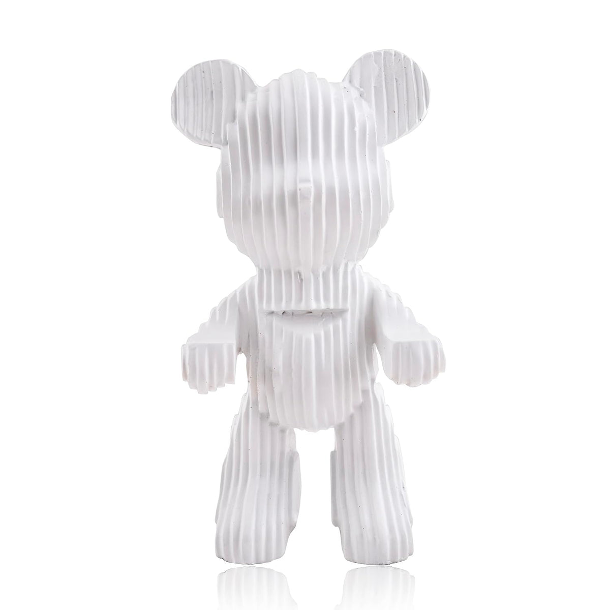 Modern Abstract Bear Figurine | Resin Home Decor Accent | Contemporary Art Piece | Unique Decor for Living Room, Office, or Shelf | Creative Gift Idea (White)