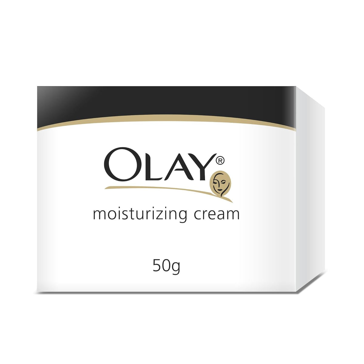 Olay moisturizing cream packaging on a white background
