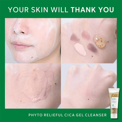THANKYOU FARMER Phyto Relieful Cica Gel Cleanser (120 ml) Korean Daily Face Wash for Sensitive & Acne-Prone Skin, Soothing Cica Leaf & Botanical Extract Gel Face Cleanser, pH-Balanced, Gentle, Hydrates & Removes Impurities, Reduces Redness