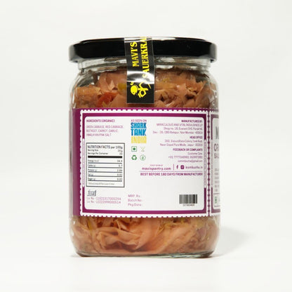 MAVI's Original Sauerkraut| Organic Cabbage & Ingredients| Gut friendly | 100% Natural & Vegan| No Preservatives | No Artificial Flavour or Colour | 500g (Pack of 1)