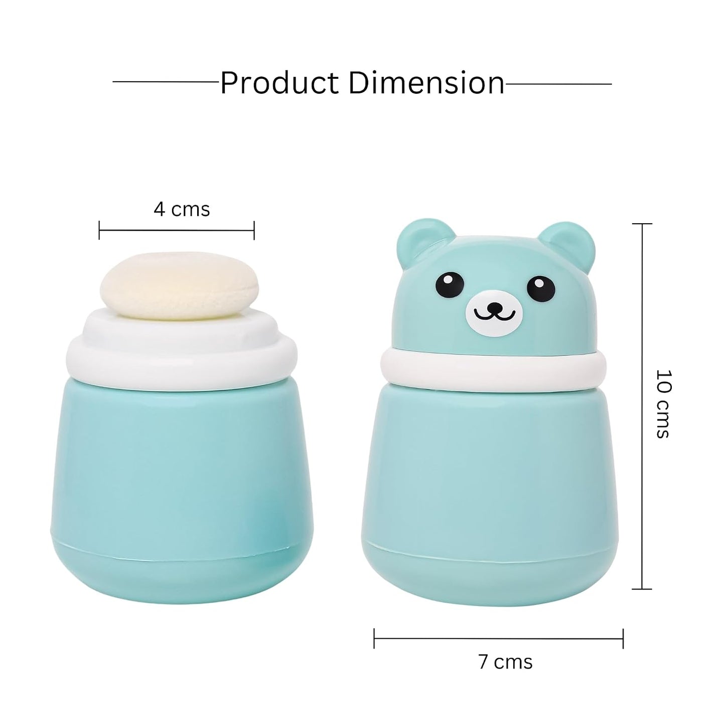 THE LITTLE LOOKERS Baby Powder Puff | Baby Powder Puff With Box | Powder Puff With Box Holder Container | Powder Puff For Babies | Puff Powder Box (Panda-Blue),Pack Of 1