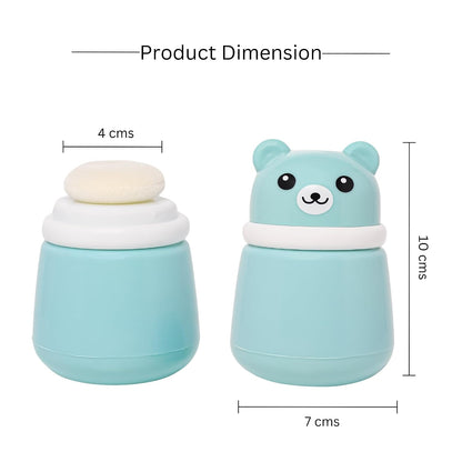 THE LITTLE LOOKERS Baby Powder Puff | Baby Powder Puff With Box | Powder Puff With Box Holder Container | Powder Puff For Babies | Puff Powder Box (Panda-Blue),Pack Of 1