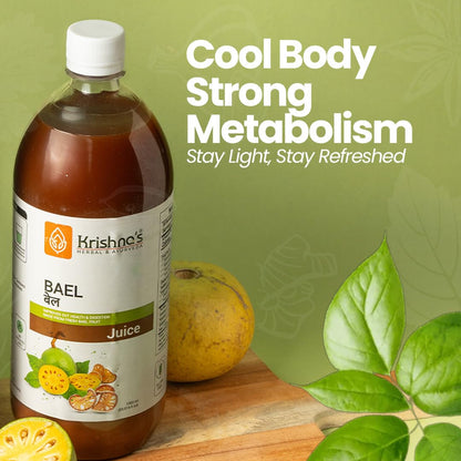 KRISHNA'S HERBAL & AYURVEDA Bael Juice -1000 Ml Concentrate Sugar Free Beal Juice For Healthy Gut Health, Bel Swaras With No Added Color Or Flavour