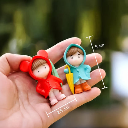 Nostrae Monsoon Miniature Toys & Cute Miniatures Decorative Items | Small Figurines for Home Decor | Desk Decoration Miniature Things, Gifts & Mini Showpieces Desk Decor (Set of 4)