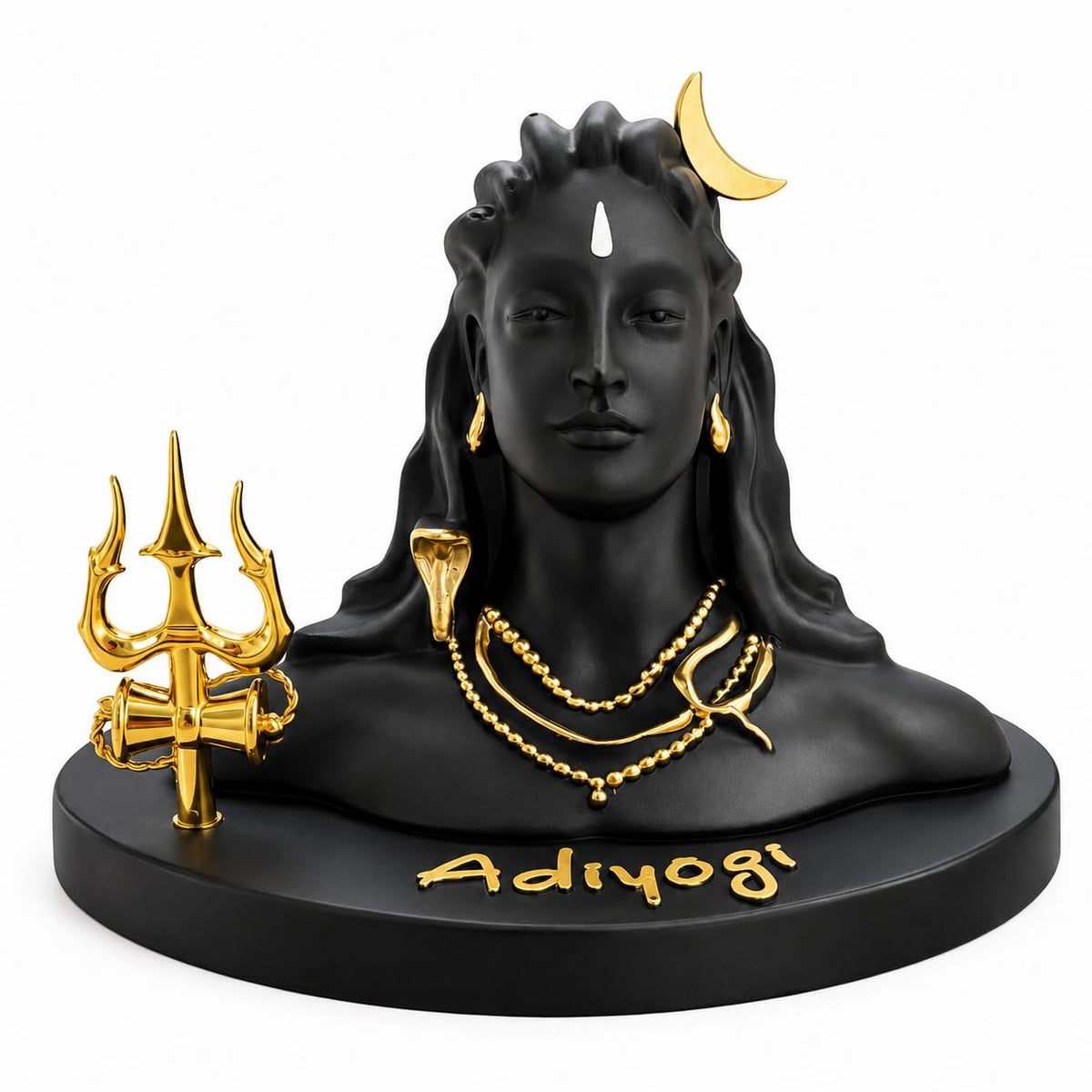B.R STORE Lord Shiva Adiyogi Idol with Golden Trishul