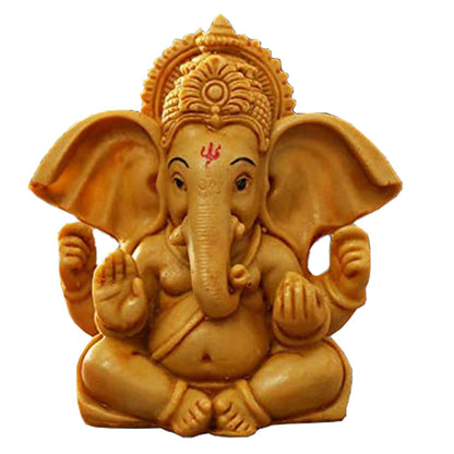 ascension Handcrafted Ganesha Beautiful Lord Ganesha Idol Figurine Showpiece Sculpture Hindu Polyresin Car Dashboard Ganesh Ji Statue Brown