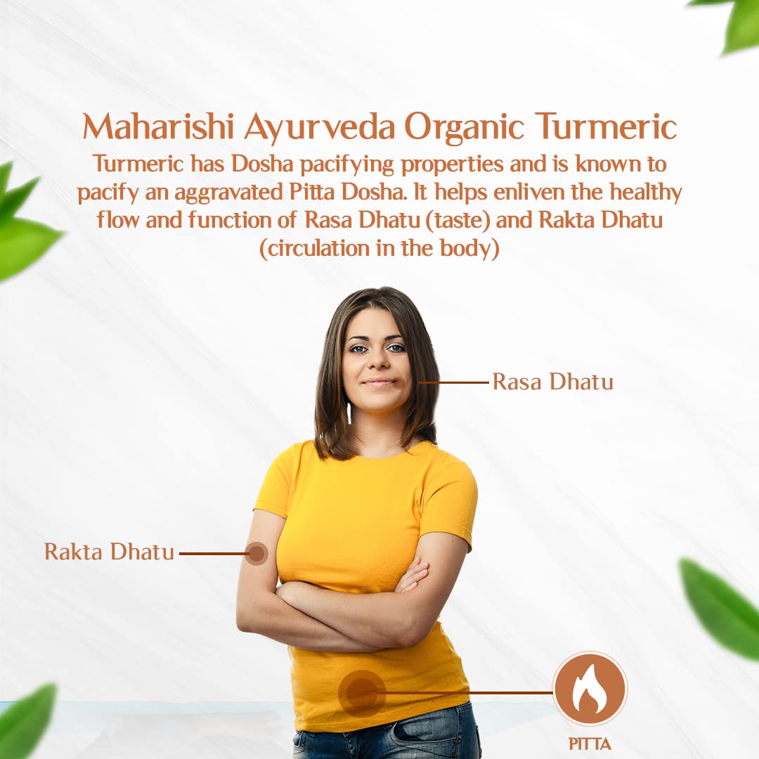 Zephivo Maharishi Ayurveda 100% OrganicTurmeric Capsules 500 MG |Boosts Immunity | Joint Support | Anti-Inflammatory | Supports Skin Health | 60 Capsules

