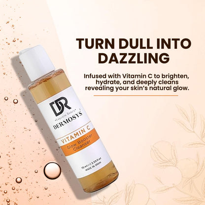 Dermosys Vitamin C Face Wash for Women & Men | Brightening & Oil Control | Glowing Skin Vit C Cleanser for Oily Skin | With AHA | Sulphate & Paraben Free | Daily Use - 75ml