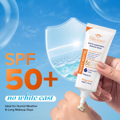 Daily Life Forever52 Velvet Matte Sunscreen SPF 50+ PA++++ | Lightweight Makeup Base | No White Cast | Hyaluronic Acid & Vitamin E | Matte Finish - 50g