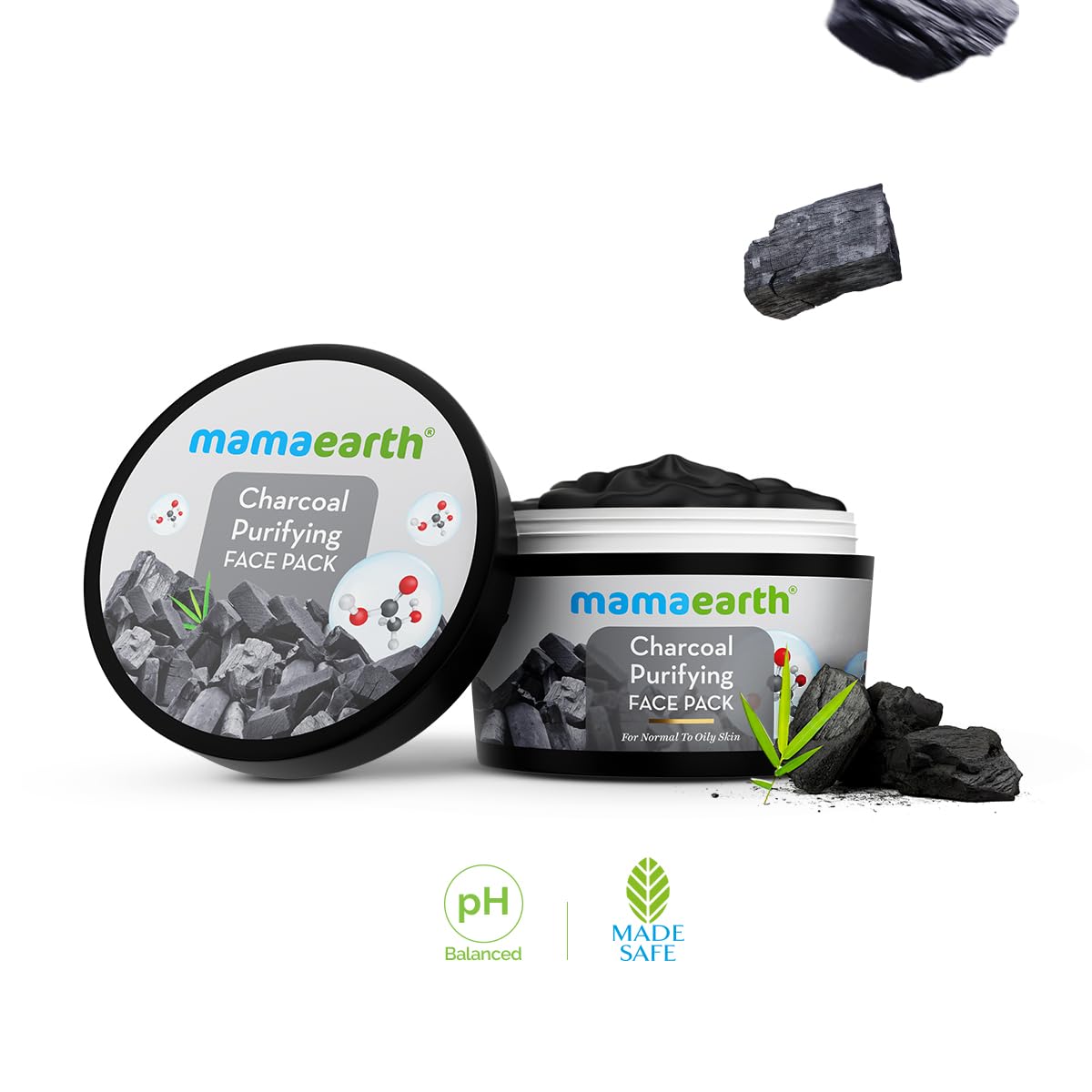 Mamaearth Charcoal Purifying Face Pack with Activated Charcoal & Glycolic Acid for Skin Detoxification Natural, DIY-like Texture | Detoxifies Skin | Crafted with Nature’s Best Ingredients | Free From Harmful Chemicals