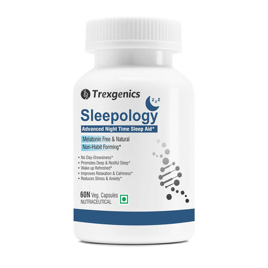 Trexgenics Sleepology sleep aid bottle on a white background