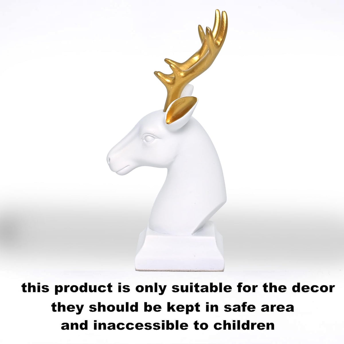 Ceramic White Deer Statue for Home Decor - Aesthetic Showpiece - Decorative Sculpture for Home Decor & Office Decor - 16x8x8 CM