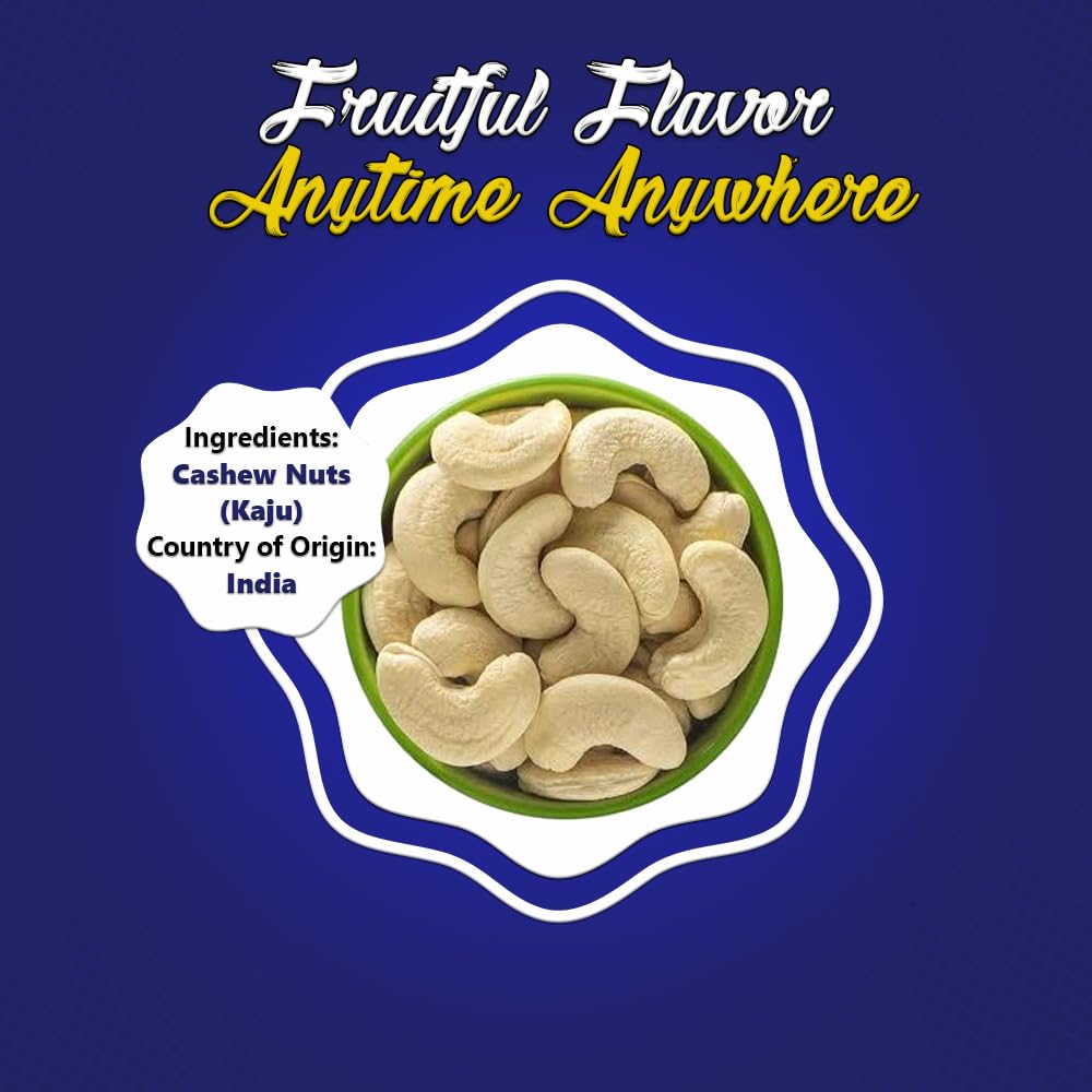 YUM YUM Pure Cashews Whole/Kaju, 500g, Nutritious & Delicious, Premium Kaju nuts, Rich in Protein, Magnesium & Phosphorus, Deluxe Size & Crunchy Nuts Jar