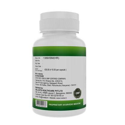 Nveda Natural Menstrual/Period Pain Relief with 7 Ayurvedic Herbs, Helps to Reduce Menstrual/Period Cramps & Pain, Relieves Stress & Anxiety, Irritability & Increases Energy for Women - 60 Capsules