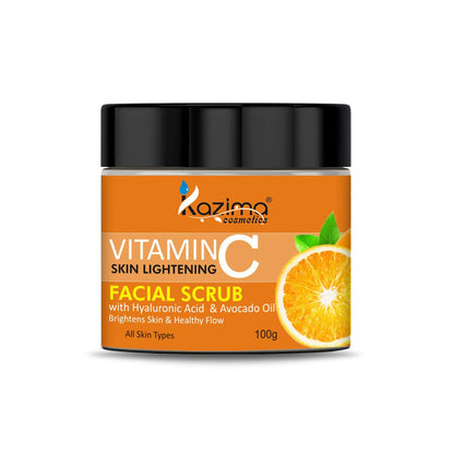 KAZIMA VITAMIN C Face Scrub (100g) with Hyaluronic Acid & Avocado Oil