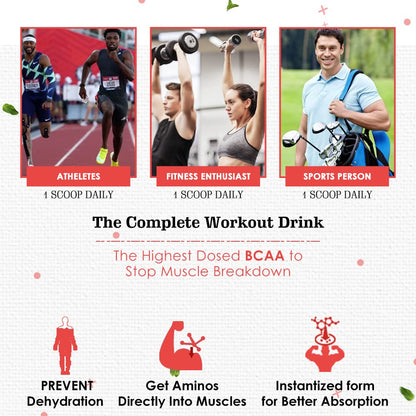 Advertisement for a workout drink with images of athletes, fitness enthusiasts, and sports people, and text highlighting benefits.
