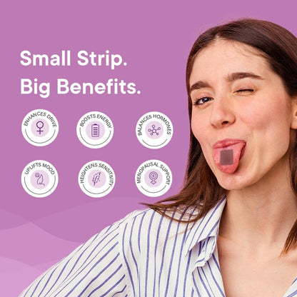 Wellbeing Nutrition melts Her Desire | Libifem, L-Arginine, Ashwagandha & Vitamin E | Increase Drive and Energy in Women (30 Oral Strips)